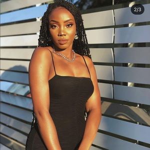 Miss Lola spaghetti black dress